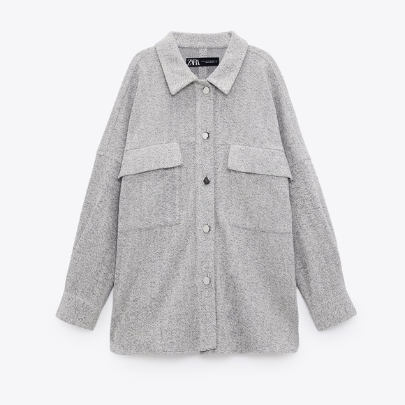 Zara Grey Overshirt/Shacket - Picture 2 of 3